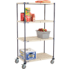 Nexelite® Vented Plastic Mat Shelf Truck, 36"L x 21"W x 69"H, Polyurethane Brake Casters