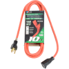 U.S. Wire 60010 10 Ft. Three Conductor Extension Orange Cord, 16/3 Ga. SJTW-A, 300V, 13A