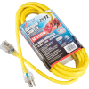 U.S. Wire 73025 25 Ft. Three Conductor Yellow Temp-Flex Lighted Plug Cord, 14/3 Ga., 300V 15A