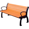 Global Industrial 6' Recycled Plastic Heritage Bench With Black Frame, Cedar