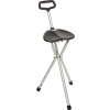 Drive Medical 10365 Deluxe Folding Lightweight Cane Seat, Silver with Black