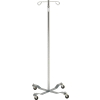 Drive Medical 13033 Economy Removable Top IV Pole, Chrome Plated Steel, 2 Hook, 40"- 82" Height