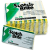 3M Scotch-Brite Medium Duty Scrubbing Sponge, Yellow/Green, 10 Sponges - 74CC