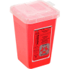1-Quart Phlebotomy Sharps Container, Dual Openings, 6-7/16"H x 4-1/4"W x 4-1/4"D, Red
