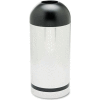 Safco® Reflective Open Top Dome Receptacle, Chrome/Black - 9871