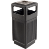 Safco® Canmeleon™ Recessed Panel, Ash Urn, Side Open, 15 Gallon, Black - 9474BL
