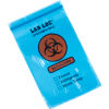Blue Tint 3-Wall Style Specimen Transfer Bag - Printed "Biohazard" 6"W x 9"L, Pkg Qty 1,000
