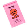 Red Tint 3-Wall Style Specimen Transfer Bag - Printed "Biohazard" 6"W x 9"L, Pkg Qty 1,000