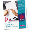 Index Maker Clear Label Dividers With White Tabs, 3-Tab, 5 Sets/Pack