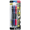 Pilot® G2 Gel Rollerball Pen, Retractable, Black, Blue, Red Ink, Fine, 3/Pack