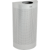 Rubbermaid® Silhouette SH12E Half Round Open Top Receptacle w/Liner, 12 Gal. - Silver Metallic