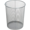Rubbermaid® Round Steel Wire Mesh Wastebasket, Silver, 5 Gal., FGWMB20SLV