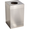 Rubbermaid® Silhouette SC18 Square Open Top Receptacle w/Liner, 29 Gallon - Stainless Steel