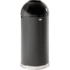Rubbermaid® R1536EOTGL 15 Gallon Round Open Top Trash Can with Galvanized Liner, Black