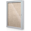 Balt® Outdoor Enclosed Bulletin Board Cabinet,1-Door 18"W x 24"H, Silver Trim, Cotton