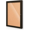 Balt® Outdoor Enclosed Bulletin Board Cabinet,1-Door 18"W x 24"H, Coffee Trim, Nat. Cork