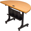 Balt® Half Round Flipper Training Table - 48" x 24" - Teak