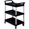 Rubbermaid® 3424-88 Three-Shelf Black Utility Cart
