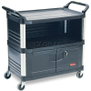 Rubbermaid® Xtra™ 4095 3 Shelf Black Equipment Locking Cabinet Cart