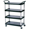 Rubbermaid® Xtra™ 4096 4 Shelf Black Utility Cart with Open Sides