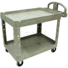 Rubbermaid® Plastic Utility Cart w/2 Shelves, 500 lb. Capacity, 44"L x 25"W x 33"H, White