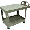 Rubbermaid® Heavy Duty Plastic Flat Top Utility Cart, 2 Shelf, 34"Lx16"W, 5" Casters, Beige