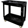 Rubbermaid® Plastic Utility Cart w/2 Shelves, 300 lb. Capacity, 34"L x 16"W x 31-1/4"H, Black