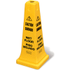 Rubbermaid® 6277-77 4-Sided Multi-Lingual Caution/Wet Floor Safety Cone 25-5/8"H