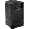 Rubbermaid® Plastic Square Side Opening Trash Can, 50 Gallon, Black