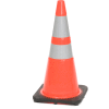 28" Traffic Cone, Reflective, Orange W/ Black Base, 7bs, 03-500-10