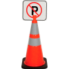 Cone Sign - No Parking, 13" x 11", Black on Orange, 1 Each