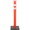 45" Orange Ez Grab Delineator Post, Flared With 10lb Base