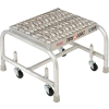 1 Step Mobile Aluminum Step Stand w/ Grip Strut Top Step & 16"W Platform - WLAR001165