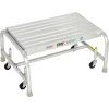 1 Step Mobile Aluminum Step Stand w/ Solid Ribbed Top Step & 24"W Platform - WLAR001244
