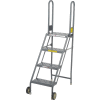 4 Step Folding Rolling Ladder Stand - Perforated Tread - KDMF104166