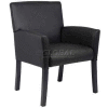 Boss Reception Guest Chair with Arms - Vinyl - Black