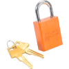 American Lock® No. A1105ORJ Solid Aluminum Rectangular Padlock, Orange - Pkg Qty 6