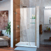 DreamLine™ Unidoor Frameless Adjustable Shower Door SHDR-20417210S-04 W/Glass Shelves, 41"-42"