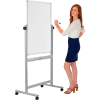 Global Industral™ Mobile Reversible Magnetic Whiteboard - 30"W x 40"H - Steel - Silver Frame