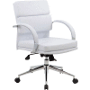 Boss Executive Office Chair with Arms - Vinyl - Mid Back - White