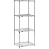 Nexelate® Silver Epoxy Wire Shelving Starter 24"W x 18"D x 63"H