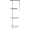 Nexelate® Silver Epoxy Wire Shelving Starter 24"W x 24"D x 86"H