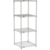 Nexelate® Silver Epoxy Wire Shelving Starter 24"W x 24"D x 63"H