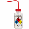 Bel-Art LDPE Wash Bottles 118080001, 250ml, Acetone Label, Red Cap, Wide Mouth, 4/PK