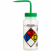 Bel-Art LDPE Wash Bottles 118160011, 500ml, Methanol Label, Green Cap, Wide Mouth, 4/PK