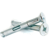 Sleeve Anchor - 3/8" x 4" - Phillips/Slotted Combo Flat Head - Steel - Zinc - Pkg of 50 - BBI 277080