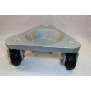 Bond® Cast Iron Triangular Cup Dolly 3310 - Hard Tread Rubber Wheels - 630 Lb. Capacity