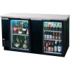 Glass Door Back Bar Refrigerator BB-G Series, 72"W - BB72HC-1-G-B