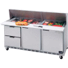 Beverage Air® SPED72HC-24M-4 Food Prep Tables Sped72 Elite Series Mega Top W/ Drawers, 72"W