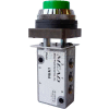 Bimba-Mead Air Valve LTV-FHR, 5 Port, 2 Pos, Manual, 1/8" NPTF Port, Red Flush Head Actr